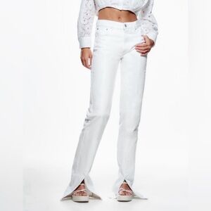 Zara Split Straight Jeans in White